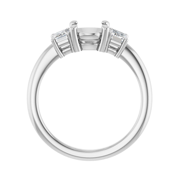 Platinum 7 mm Round 3/4 CTW Lab-Grown Semi-Set Engagement Ring