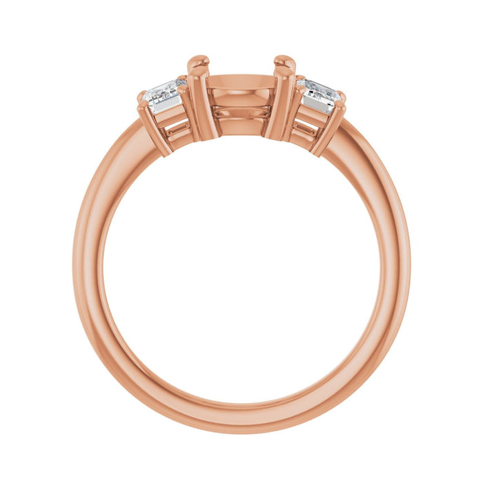 14K Rose Gold 7 mm Round 3/4 CTW Lab-Grown Semi-Set Engagement Ring