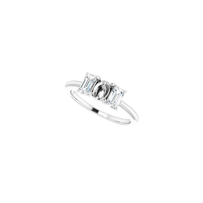 14K White Gold 6x4 mm Oval 3/4 CTW Lab-Grown Semi-Set Engagement Ring