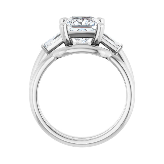 14K White Gold 7x7 mm Square 1/5 CTW Lab-Grown Diamond Semi-Set Engagement Ring