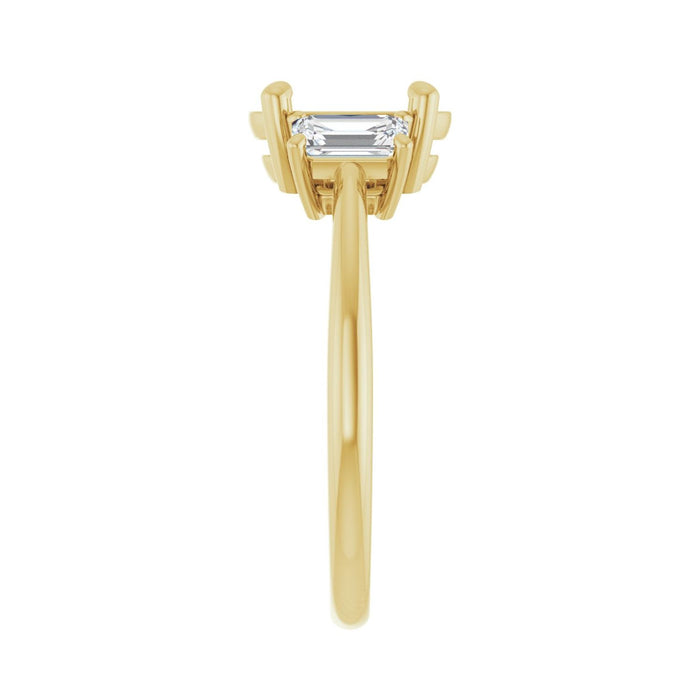 14K Yellow Gold 9x7 mm Oval 3/4 CTW Lab-Grown Semi-Set Engagement Ring