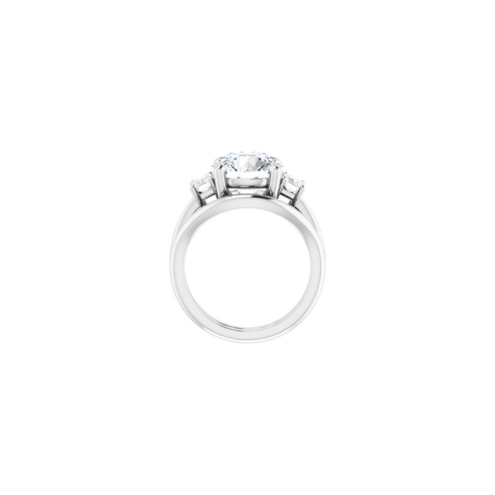 14K White Gold 10 mm Round 3/4 CTW Lab-Grown Semi-Set Engagement Ring