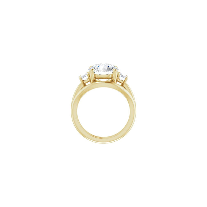 14K Yellow Gold 10 mm Round 3/4 CTW Lab-Grown Semi-Set Engagement Ring