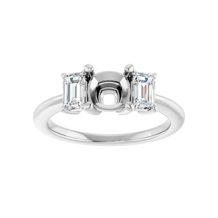 14K White Gold 6x6 mm Cushion 3/4 CTW Lab-Grown Semi-Set Engagement Ring