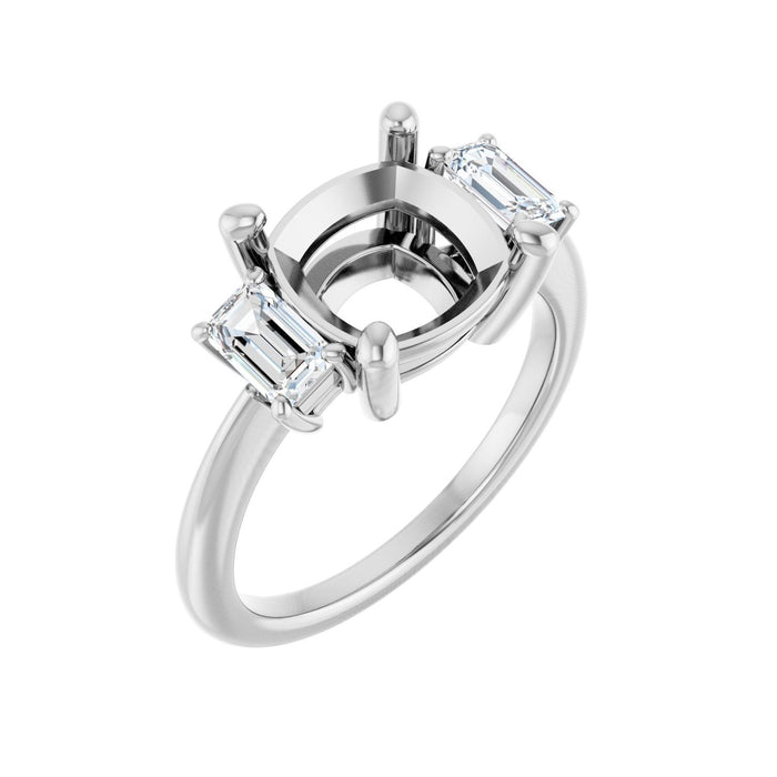 14K White Gold 9x9 mm Cushion 3/4 CTW Lab-Grown Semi-Set Engagement Ring
