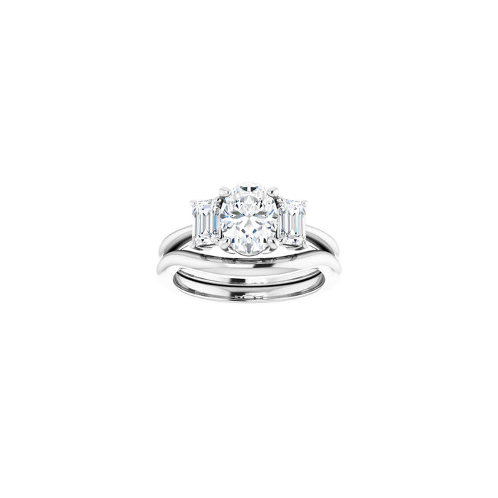 14K White Gold 8x6 mm Oval 3/4 CTW Lab-Grown Semi-Set Engagement Ring