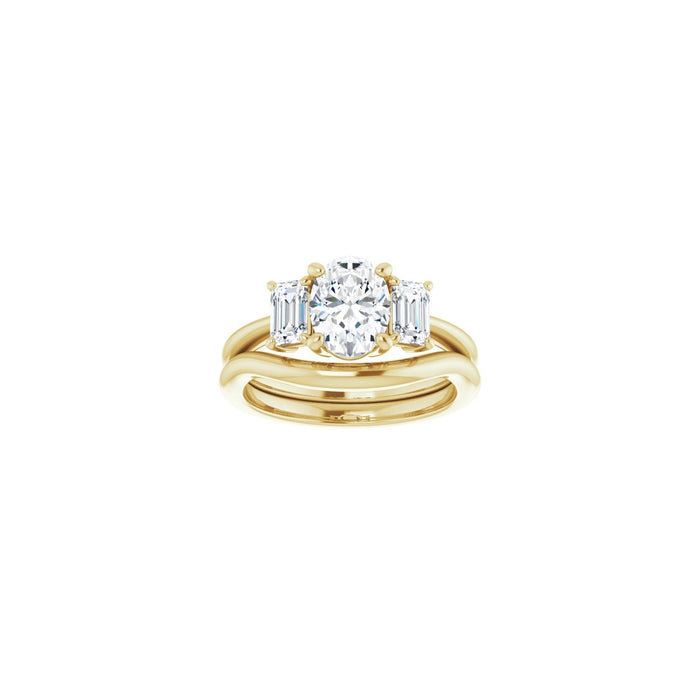 14K Yellow Gold 8x6 mm Oval 3/4 CTW Lab-Grown Semi-Set Engagement Ring