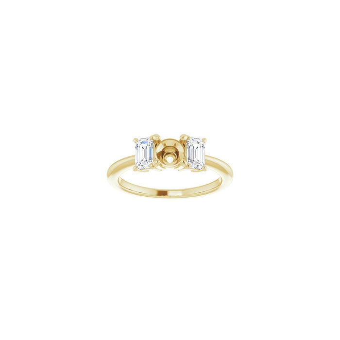 14K Yellow Gold 5.2 mm Round 1 1/5 CTW Lab-Grown Semi-Set Engagement Ring