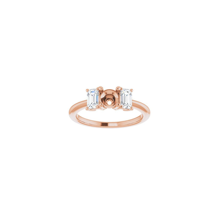 14K Rose Gold 5.2 mm Round 1 1/5 CTW Lab-Grown Semi-Set Engagement Ring