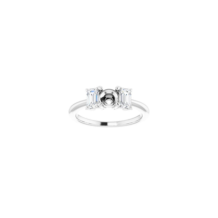 Platinum 5.2 mm Round 1 1/5 CTW Lab-Grown Semi-Set Engagement Ring