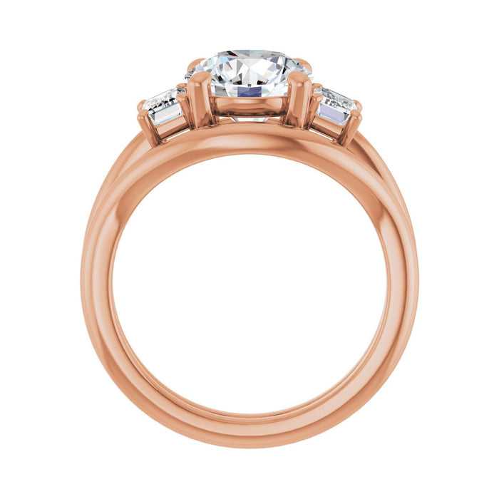 14K Rose Gold 8.2 mm Round 3/4 CTW Lab-Grown Semi-Set Engagement Ring