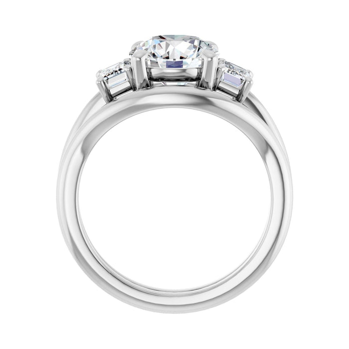 Platinum 8.2 mm Round 3/4 CTW Lab-Grown Semi-Set Engagement Ring