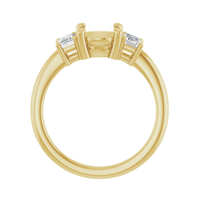 14K Yellow Gold 7.4 mm Round 3/4 CTW Lab-Grown Semi-Set Engagement Ring