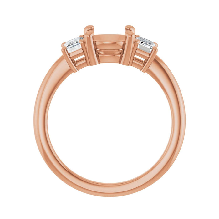 14K Rose Gold 7.4 mm Round 3/4 CTW Lab-Grown Semi-Set Engagement Ring