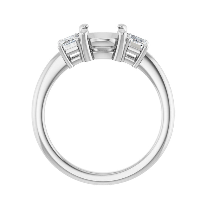 14K White Gold 7.4 mm Round 3/4 CTW Lab-Grown Semi-Set Engagement Ring