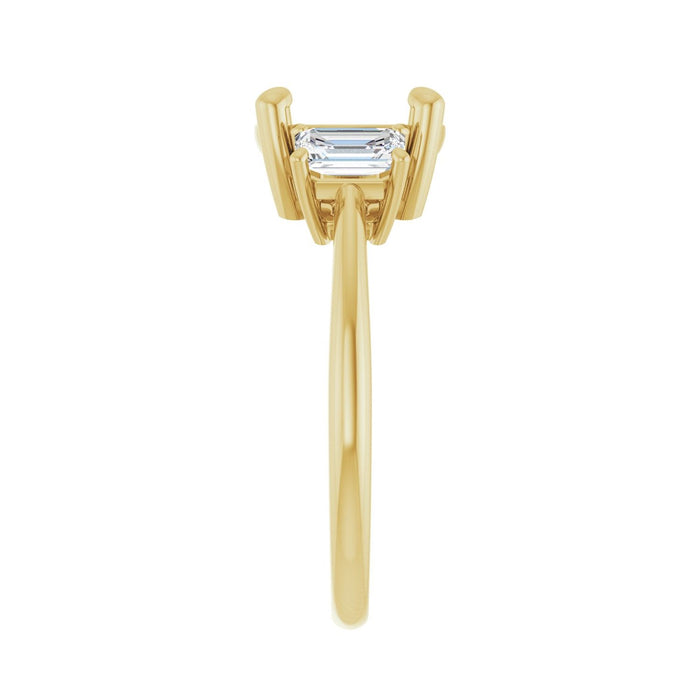 14K Yellow Gold 9 mm Round 3/4 CTW Lab-Grown Semi-Set Engagement Ring