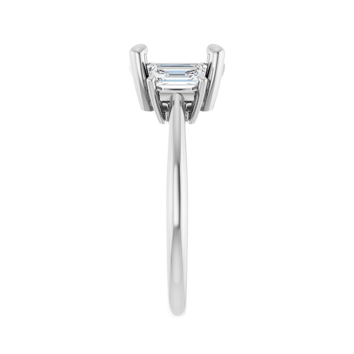 14K White Gold 9 mm Round 3/4 CTW Lab-Grown Semi-Set Engagement Ring