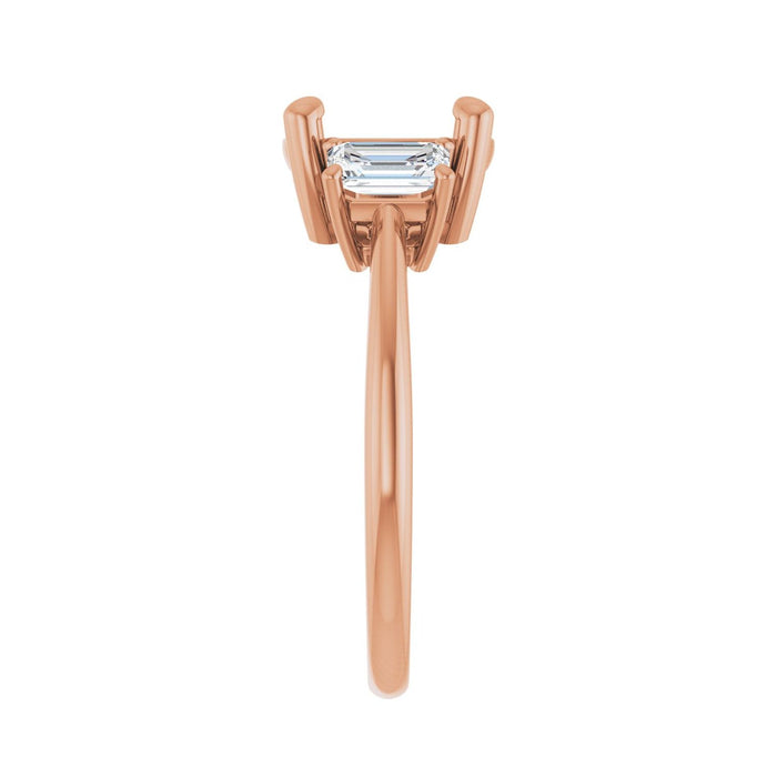 14K Rose Gold 9 mm Round 3/4 CTW Lab-Grown Semi-Set Engagement Ring