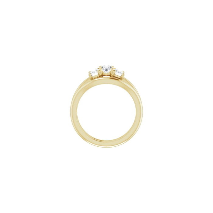 14K Yellow Gold 6x4 mm Oval 3/4 CTW Lab-Grown Semi-Set Engagement Ring