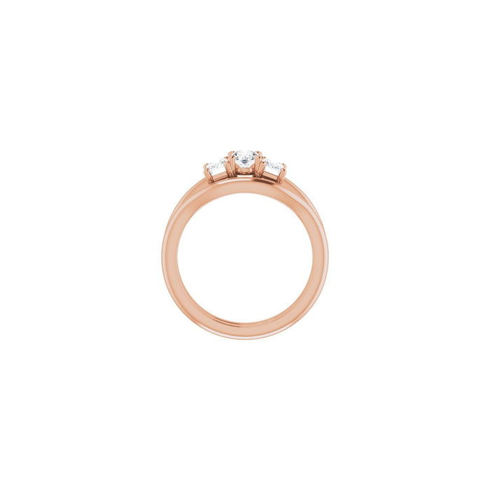 14K Rose Gold 6x4 mm Oval 3/4 CTW Lab-Grown Semi-Set Engagement Ring