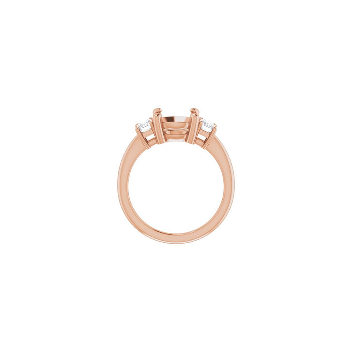 14K Rose Gold 8.8 mm Round 3/4 CTW Lab-Grown Semi-Set Engagement Ring