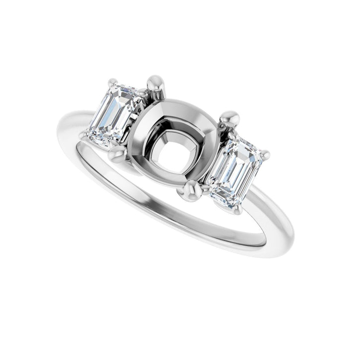 14K White Gold 7x7 mm Cushion 3/4 CTW Lab-Grown Semi-Set Engagement Ring