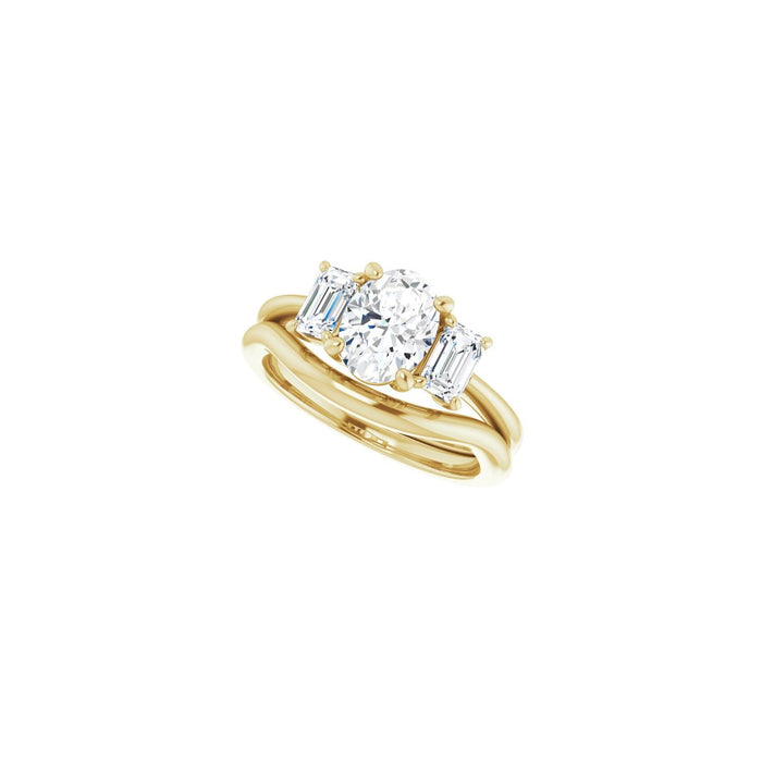 14K Yellow Gold 8x6 mm Oval 3/4 CTW Lab-Grown Semi-Set Engagement Ring