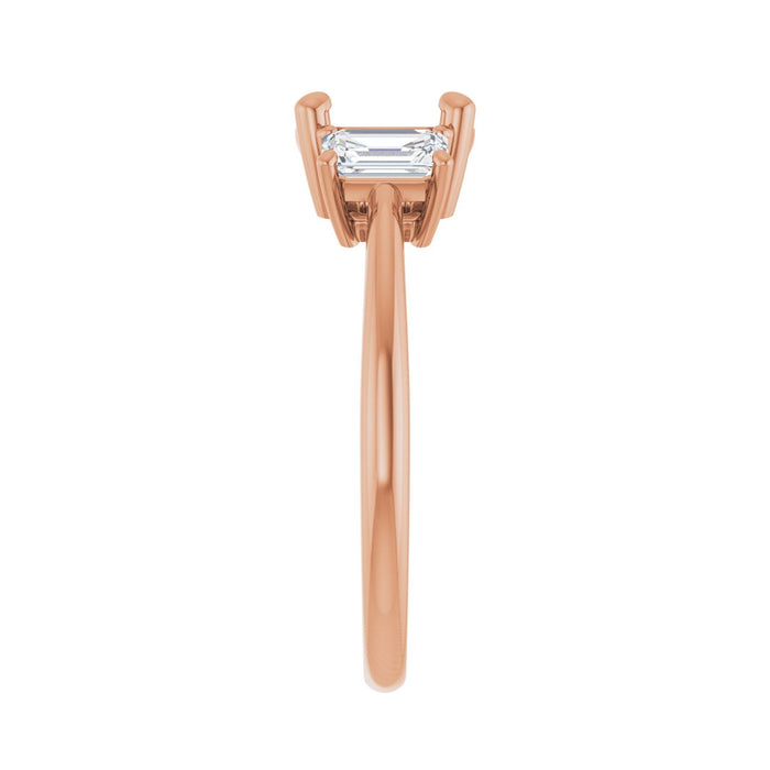 14K Rose Gold 7.4 mm Round 3/4 CTW Lab-Grown Semi-Set Engagement Ring