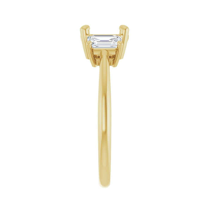 14K Yellow Gold 7.4 mm Round 3/4 CTW Lab-Grown Semi-Set Engagement Ring