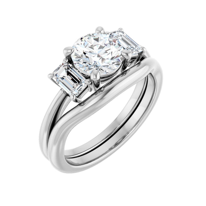 Platinum 7 mm Round 3/4 CTW Lab-Grown Semi-Set Engagement Ring