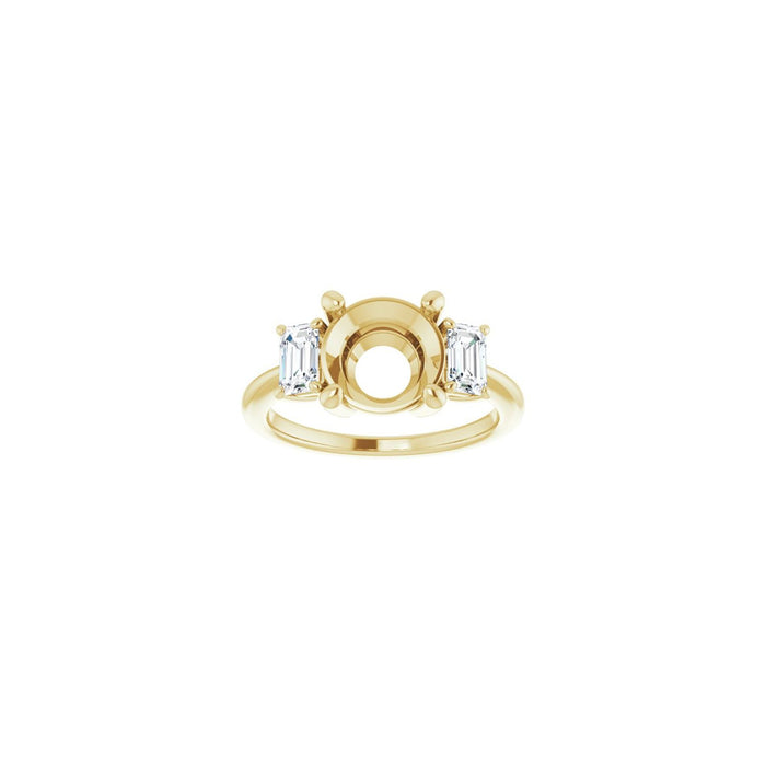 14K Yellow Gold 8.8 mm Round 3/4 CTW Lab-Grown Semi-Set Engagement Ring