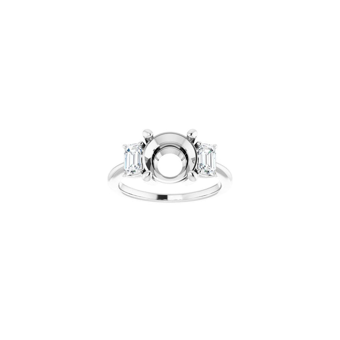 14K White Gold 8.8 mm Round 3/4 CTW Lab-Grown Semi-Set Engagement Ring