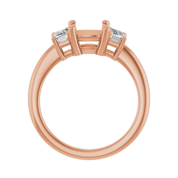 14K Rose Gold 7x7 mm Cushion 3/4 CTW Lab-Grown Semi-Set Engagement Ring