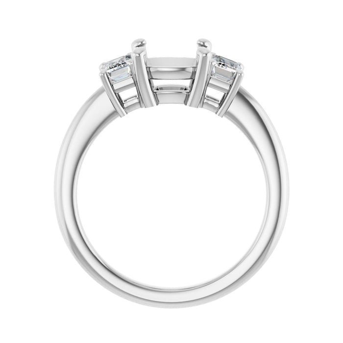 Platinum 7x7 mm Cushion 3/4 CTW Lab-Grown Semi-Set Engagement Ring
