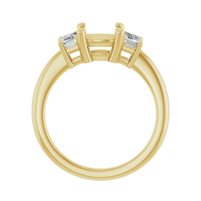 14K Yellow Gold 7x7 mm Cushion 3/4 CTW Lab-Grown Semi-Set Engagement Ring