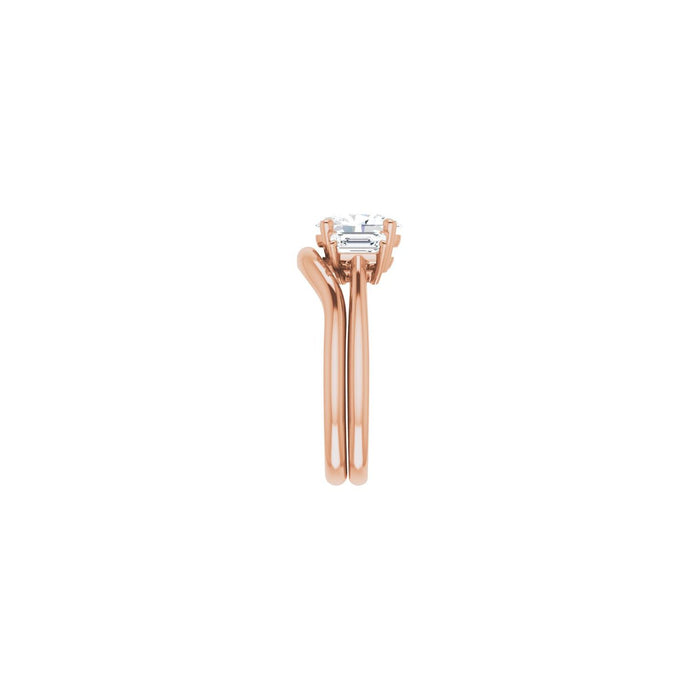 14K Rose Gold 8x6 mm Oval 3/4 CTW Lab-Grown Semi-Set Engagement Ring
