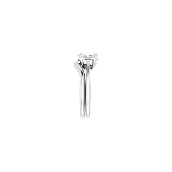 Platinum 8x6 mm Oval 3/4 CTW Lab-Grown Semi-Set Engagement Ring