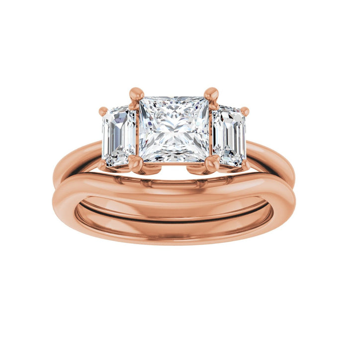 14K Rose Gold 5.5x5.5 mm Square 3/4 CTW Lab-Grown Semi-Set Engagement Ring