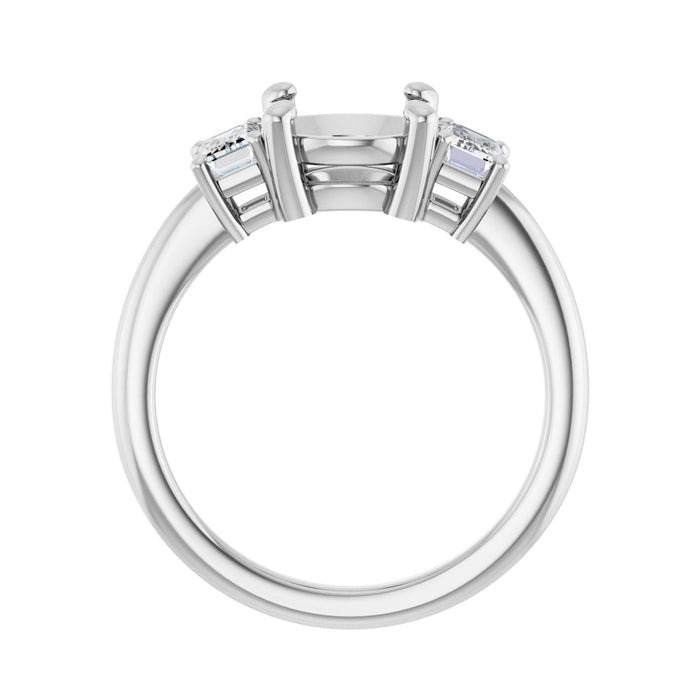 Platinum 8.2 mm Round 3/4 CTW Lab-Grown Semi-Set Engagement Ring