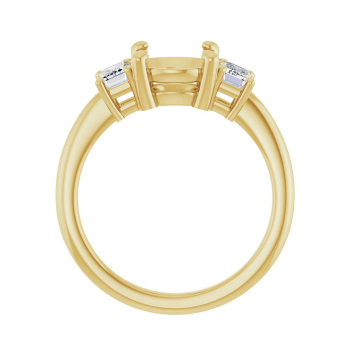 14K Yellow Gold 8.2 mm Round 3/4 CTW Lab-Grown Semi-Set Engagement Ring