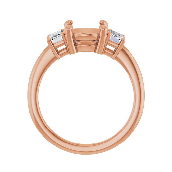 14K Rose Gold 8.2 mm Round 3/4 CTW Lab-Grown Semi-Set Engagement Ring