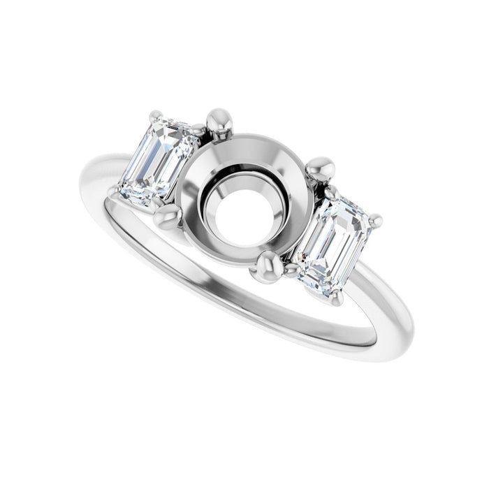 Platinum 7.4 mm Round 3/4 CTW Lab-Grown Semi-Set Engagement Ring