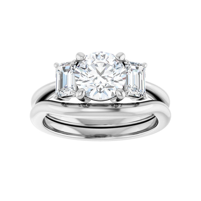 14K White Gold 7 mm Round 3/4 CTW Lab-Grown Semi-Set Engagement Ring