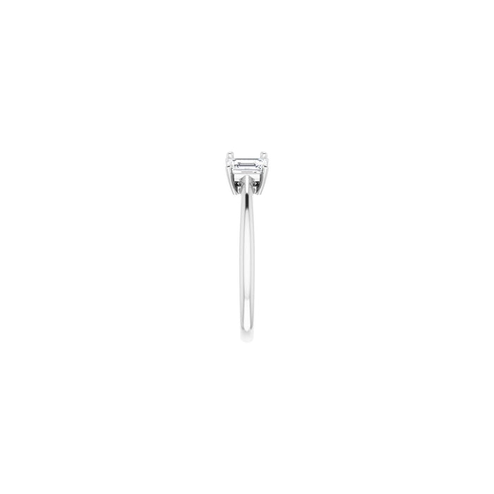 Platinum 6x4 mm Oval 3/4 CTW Lab-Grown Semi-Set Engagement Ring
