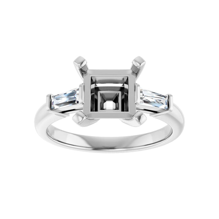 Platinum 7x7 mm Square 1/5 CTW Lab-Grown Diamond Semi-Set Engagement Ring