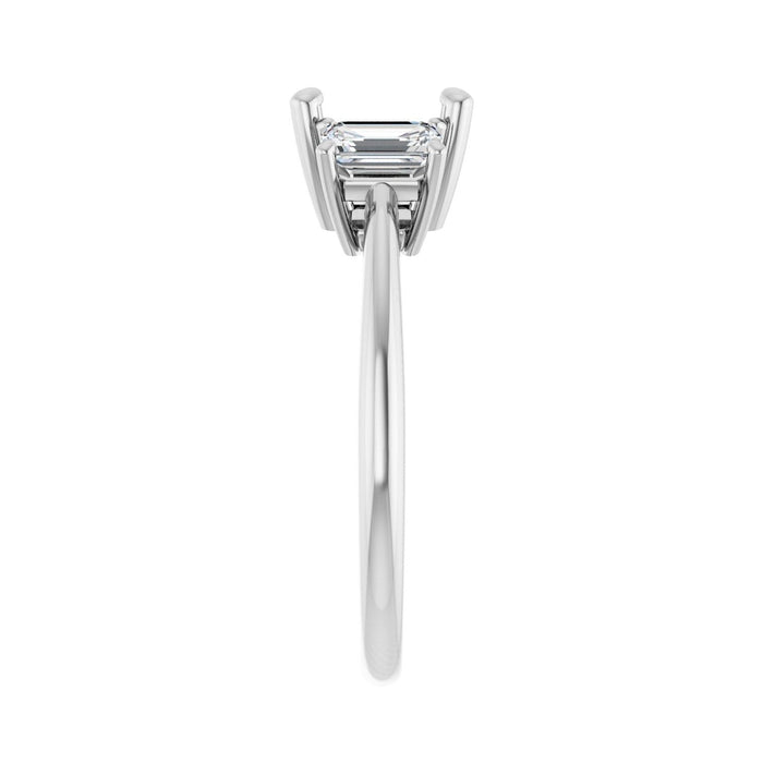 14K White Gold 7x7 mm Asscher 3/4 CTW Lab-Grown Semi-Set Engagement Ring