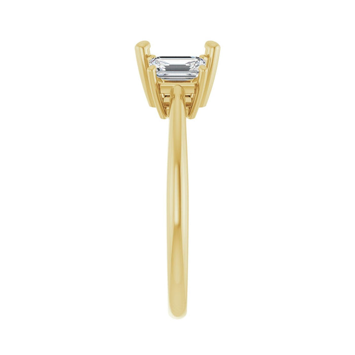14K Yellow Gold 7x7 mm Asscher 3/4 CTW Lab-Grown Semi-Set Engagement Ring