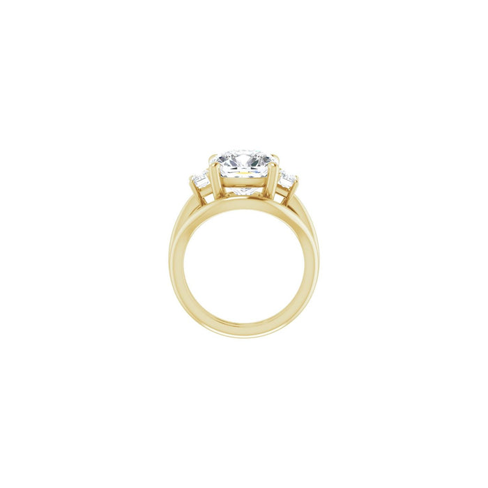14K Yellow Gold 10x10 mm Cushion 3/4 CTW Lab-Grown Semi-Set Engagement Ring