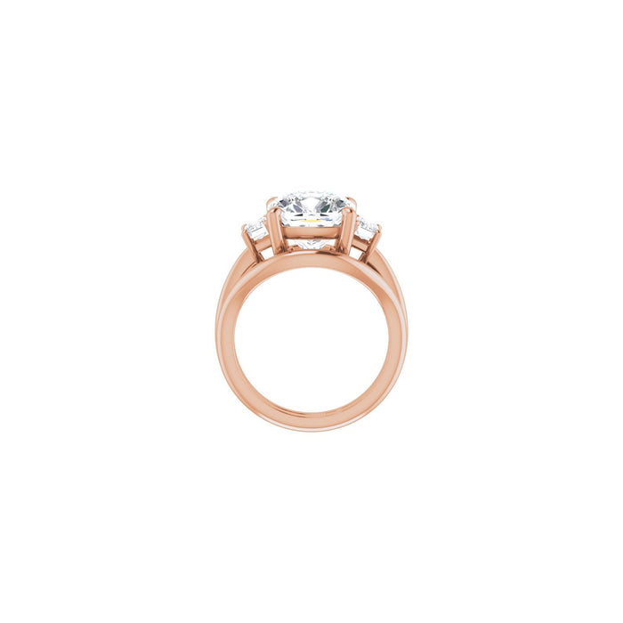 14K Rose Gold 10x10 mm Cushion 3/4 CTW Lab-Grown Semi-Set Engagement Ring