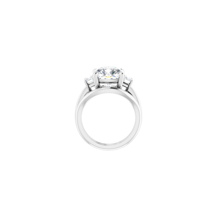 14K White Gold 10x10 mm Cushion 3/4 CTW Lab-Grown Semi-Set Engagement Ring